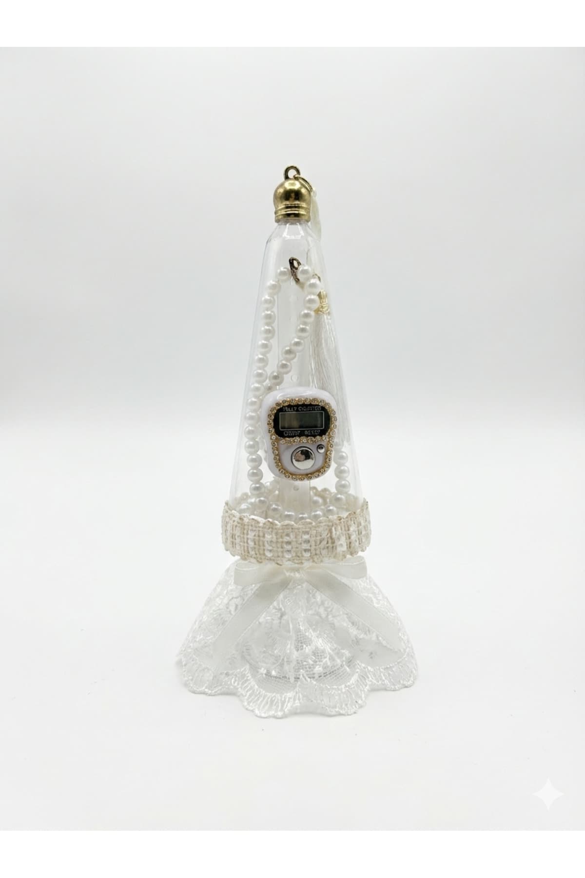 Lüks Külah Kutulu Taşlı Zikirmatik ve İnci Tesbih Seti - Hediyeliği — görsel 1