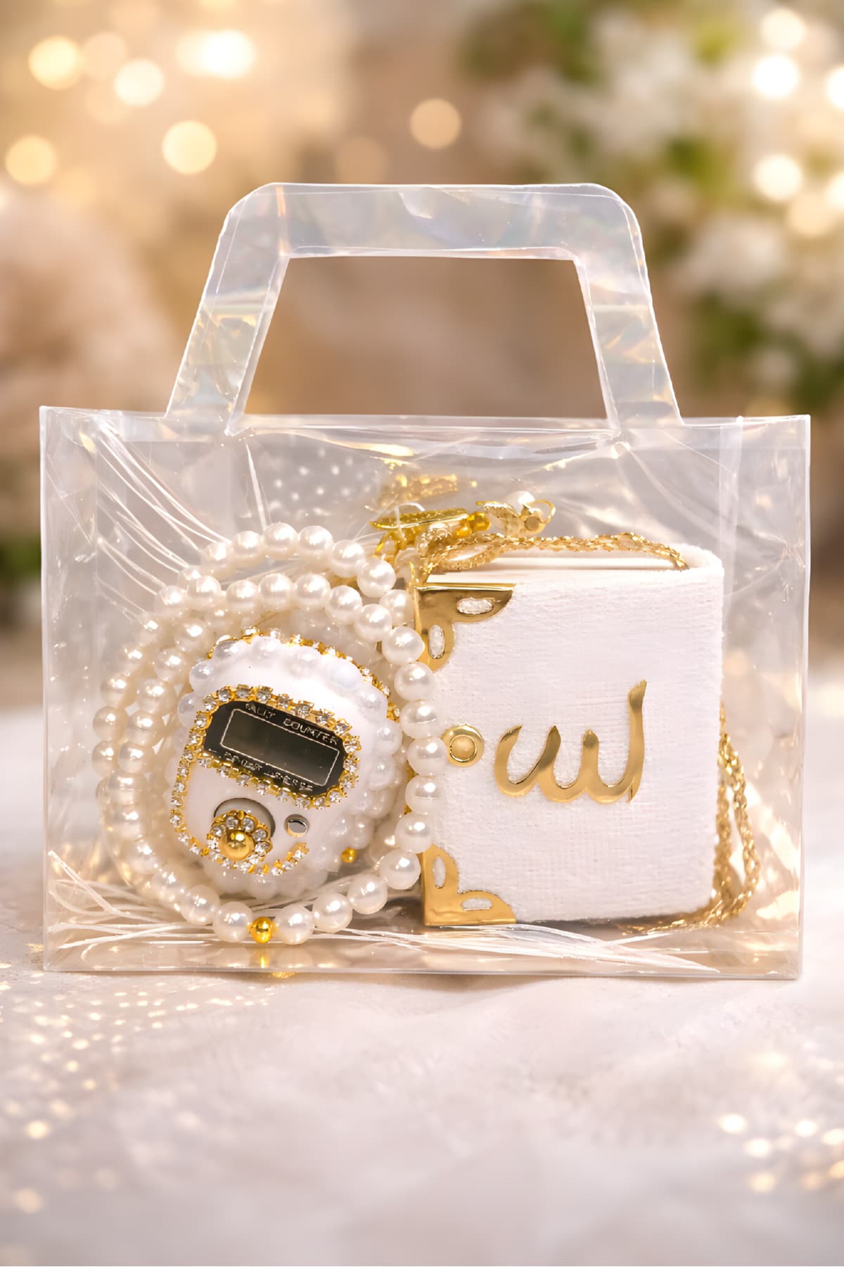 Mikro Kuran, Taşlı Zikirmatik ve İnci Tesbih Seti — görsel 1