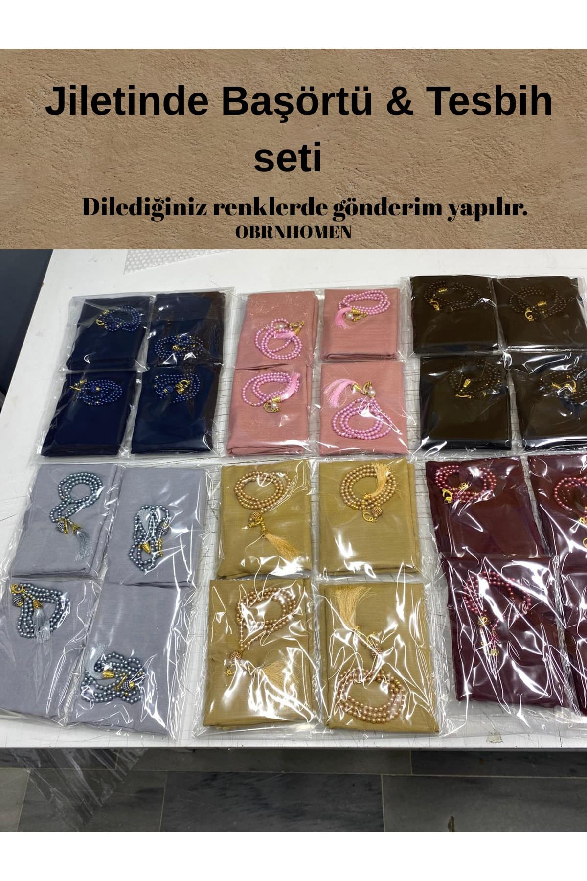 10'lu Başörtüsü Tesbih Seti Karışık , Kandil ve Özel Günler İçin — görsel 1