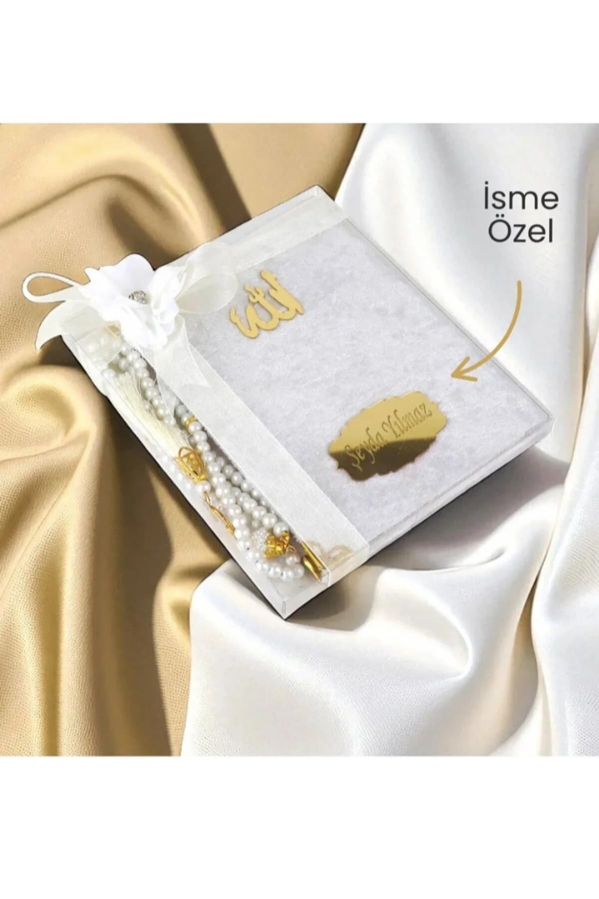 İSİMLİKLİ Çanta Boy Kadife Kaplı Yasini Şerif Kitabı Doğum Cenaze — görsel 1